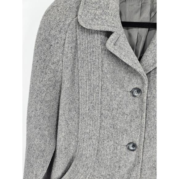 Bromley Womens Long Sleeve Gray Woolen Tri Button Front Jacket Size 10 - Picture 2 of 5
